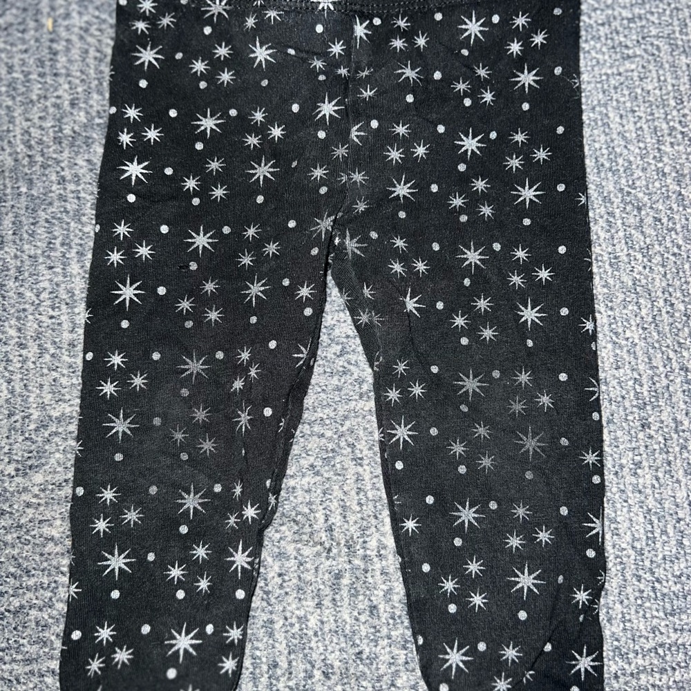 Kids Black Star Print Leggings